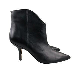 MARC FISHER Women's 9.5M Haylian Black Leather Pointy Toe High Heel Ankle Bootie